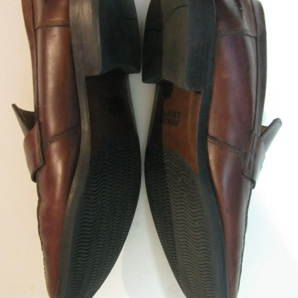 ** Johnston & Murphy Brown Leather Mens Dress Shoe 10 Excellent Condition - Picture 8 of 9